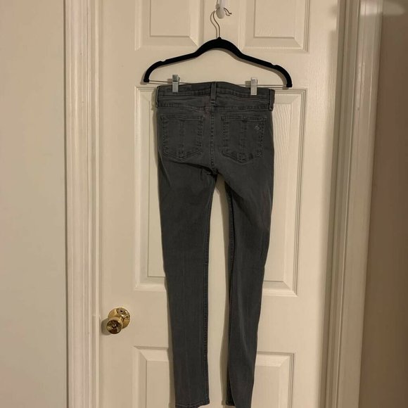 Rag & Bone Womens Skinny Jeans Gray Charcoal Wash Low Rise Pockets Denim 25 - Picture 4 of 11